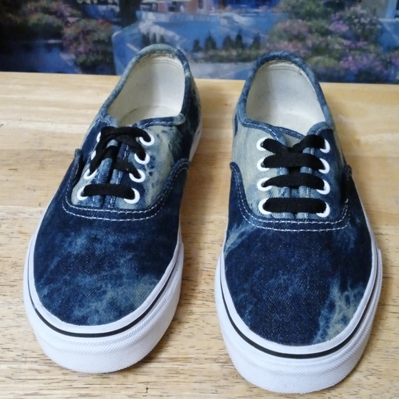 Vans Authentic Acid Denim Wash Sneakers, Size 2.5 Y - Picture 8 of 12